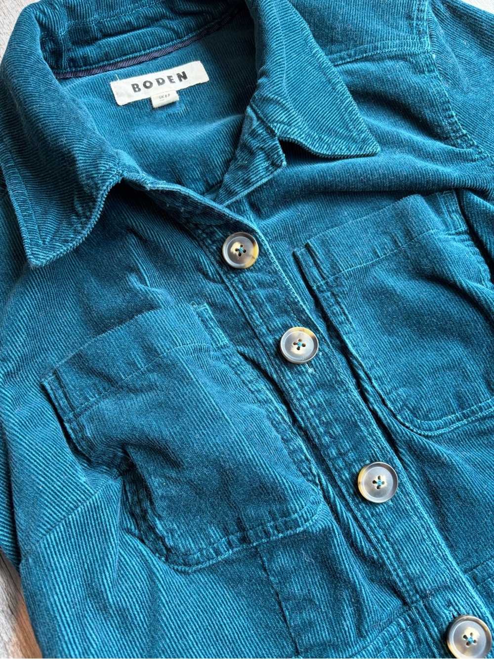 Boden - Amanda Cord Short Dress Corduroy Midnight Teal NWOT - Picture 7 of 9